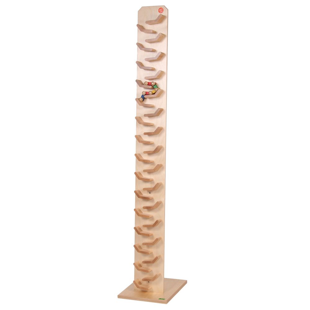 Riesen Kaskadenturm, „spiel gut“, naturlackiert, Beck Holzspielzeug.