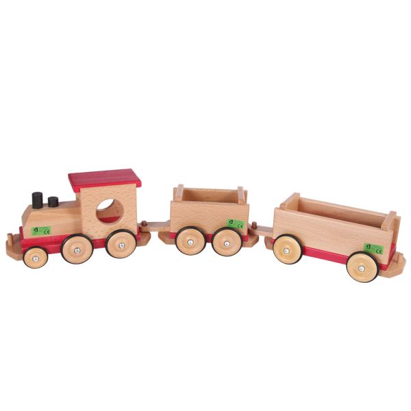 Kindereisenbahn aus Holz Beck Lok mit 2 Waggons